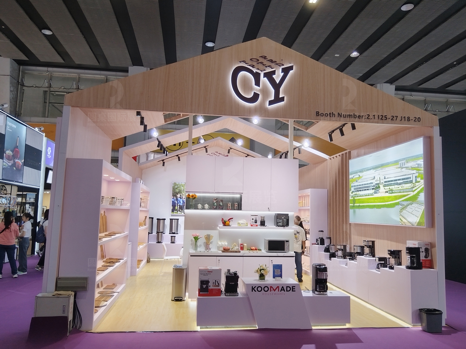 广交会设计定制现场效果图片-CY TOP PTE.LTD. 展台商务洽谈与文化氛围展示